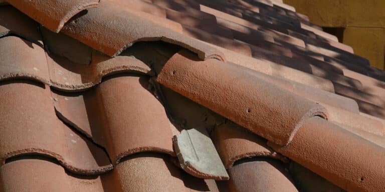 Broken roof tile